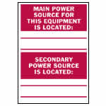 Power Source Location Label