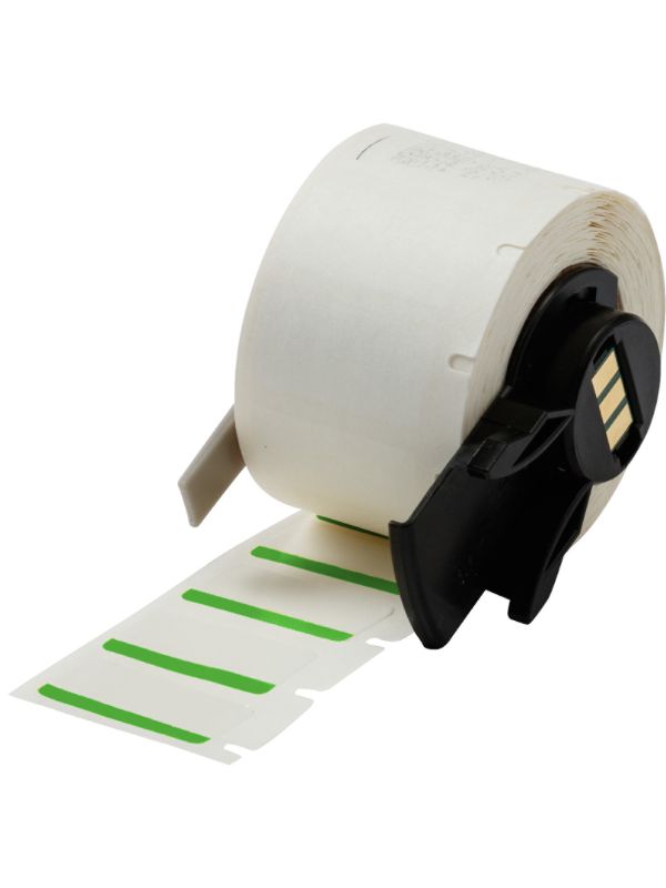 Brady Label 0.5x1 Polyester GN/WT