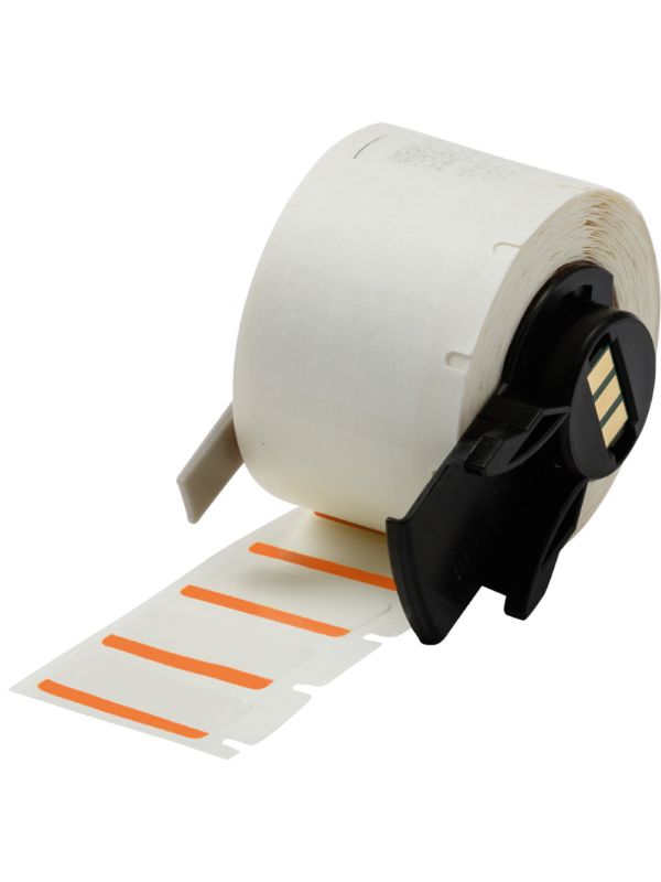 Brady Label 0.5x1 Polyester OR/WT