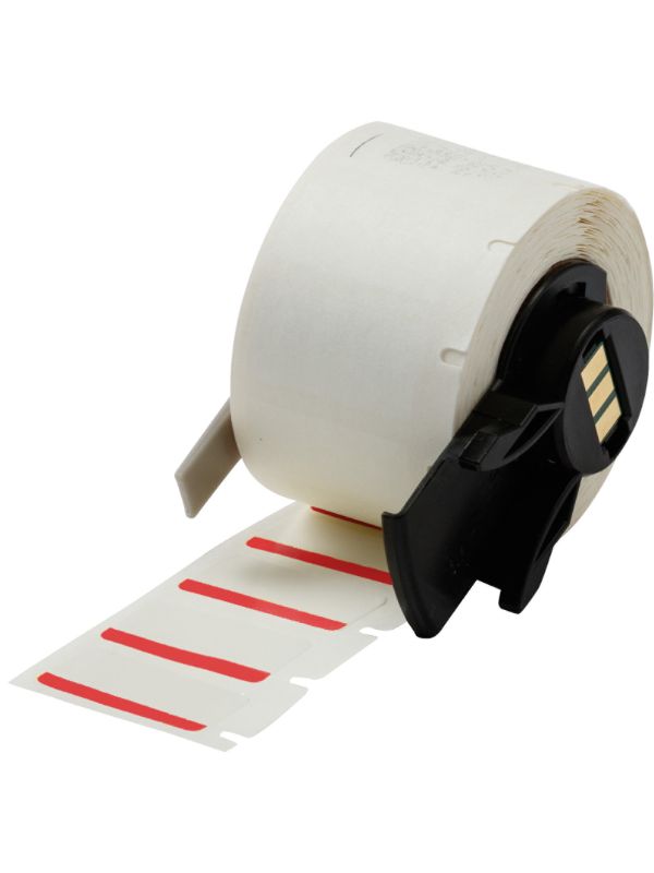 Brady Label 0.5x1 Polyester RD/WT